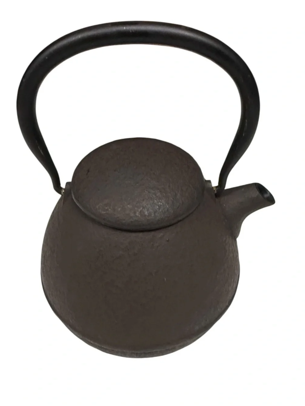 Vintage Japanese Style Cast Iron Tea Kettle Tetsubin- Rustic Brown Black 4x4in